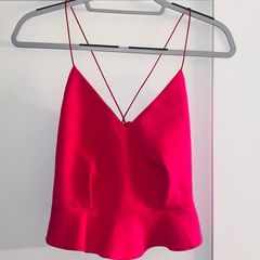 River Island Fuchsia Pink Strappy cropped Party Top
