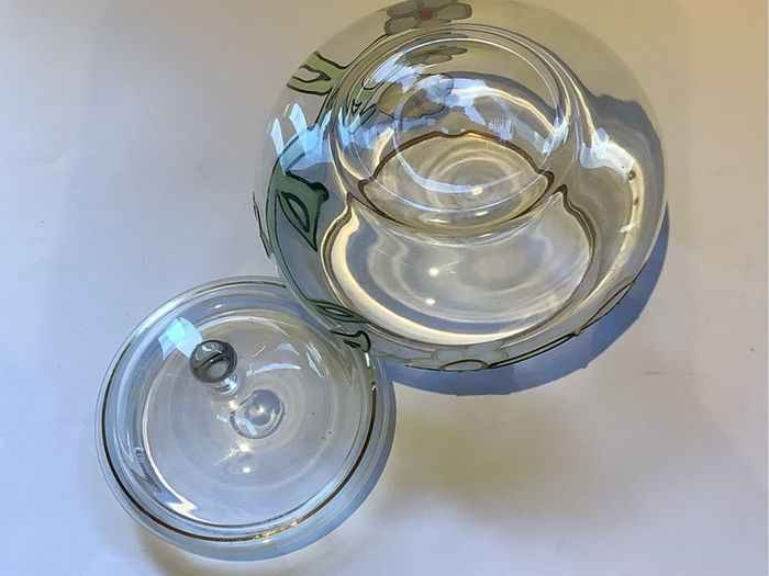 Vintage Paul Nagel Tiffany Style Glass Lidded Jar