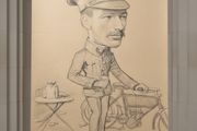 WW1 Original Large Charcoal and Chalk Caricature