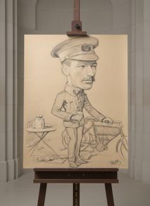 WW1 Original Large Charcoal and Chalk Caricature