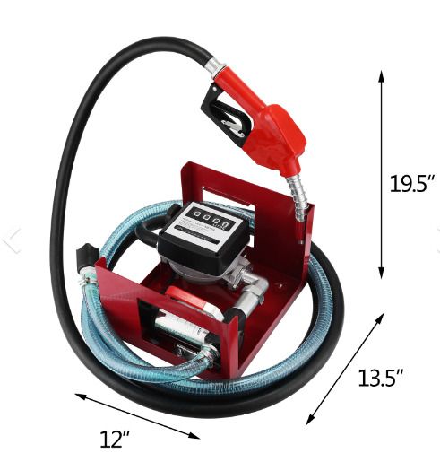 Self Priming Electric Oil Pump Transfer Fuel Oil Diesel 40l/m + Mechanical Meter