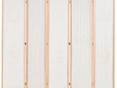 5-Panel Room Divider Cream 200x170x4 cm Fabric