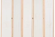 5-Panel Room Divider Cream 200x170x4 cm Fabric
