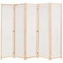 5-Panel Room Divider Cream 200x170x4 cm Fabric Image 2