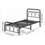 3ft Single Bed Frame with Headboard(90x190cm),Metal Single Size Bed Base Image 2