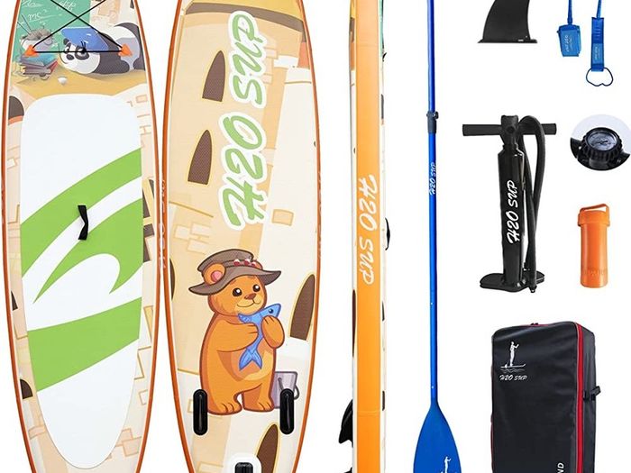 Inflatable Stand Up Paddle Board,10'6" x 30" x 6" Paddle Boards,with Backpack,Durable SUP Board Accessories,Extra D-rings for Kayak Seat & Non-Slip Deck Paddle Boards for Adults (FREE POSTAGE)