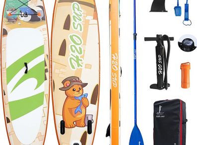 Inflatable Stand Up Paddle Board,10'6" x 30" x 6" Paddle Boards,with Backpack,Durable SUP Board Accessories,Extra D-rings for Kayak Seat & Non-Slip Deck Paddle Boards for Adults (FREE POSTAGE)