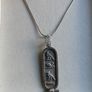 Vintage 925 Sterling Silver Egyptian Cartouche Design Charm pendant Hallmarked, and chain L 21" - 10,78g Image 2
