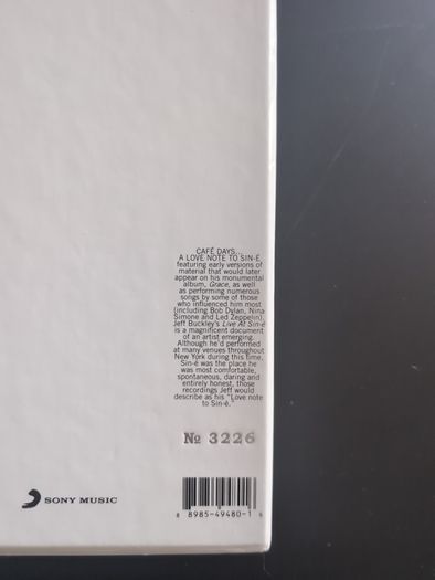 Jeff Buckley - Live At Sin-e (4xLP + Box, Album, Record Store Day, Dlx, Ltd, Num)