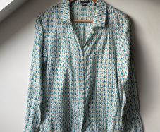 Marc O'Polo Organic Cotton Long Sleeve Graphic Print Blouse Shirt Size 38 10 12