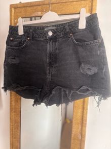 Black denim shorts size 14