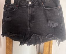 Black denim shorts size 14