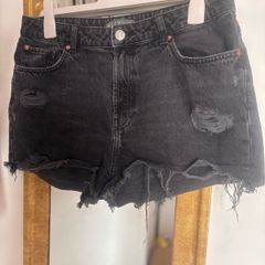 Black denim shorts size 14