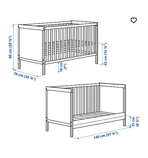 Sundvik Cot 70x140 Grey