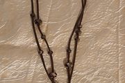 Per Una Long Multi-Faceted.Brown Glass Bead &amp; Faux Leather Necklace