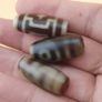 Vintage Lot of 3 Himalayan Tibetan Agate Dzi Beads Amulets Image 8