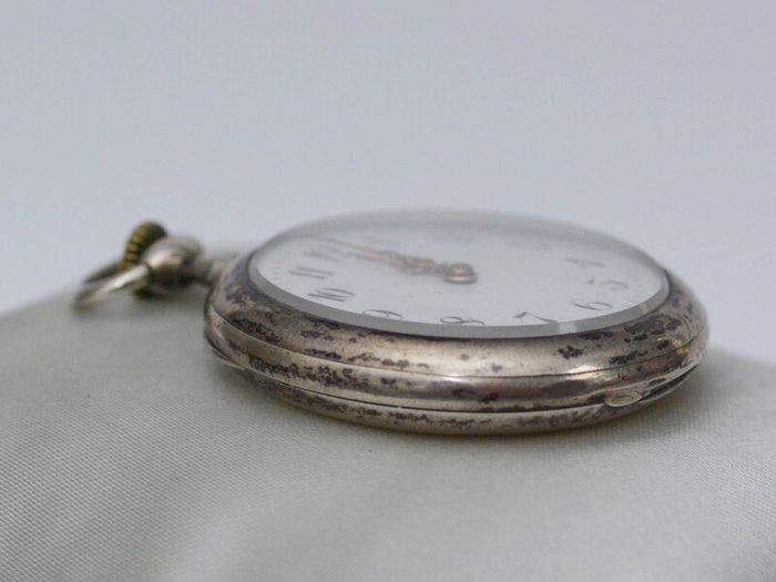 Vintage Bordeaux  Gents Mechanical  Silver Pocket Watch