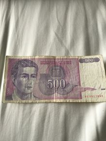 Old Yugoslavia Banknote 500 Dinara