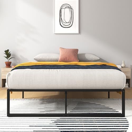 Double Bed Frame - 4ft6 (135 x 190 cm) - 14.2 Height - Metal Bed Base