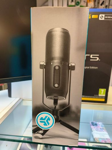 JLab Talk Pro USB Microphone - PC Mic, Podcast, Condenser Streaming Microphone, Gaming & Computer Desk, Plug & Play with USB C, Professional Quality, 4 Directional Pattern Modes, Volume Control