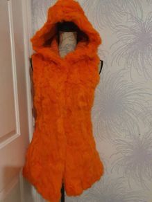 VERSACE Natural fur sleevless jacket