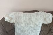 Vintage Handknit White Short Sleeve Top