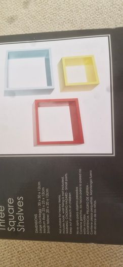 3 square shelves- in box unused