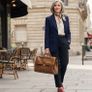 Stylish French Lancel Leather Briefcase Women's Bag Image 2