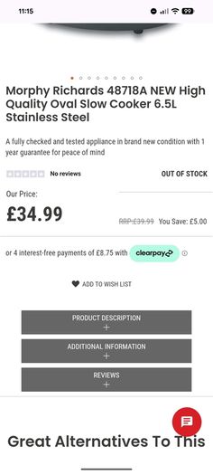 Morphy Richards 6.5L Slow Cooker