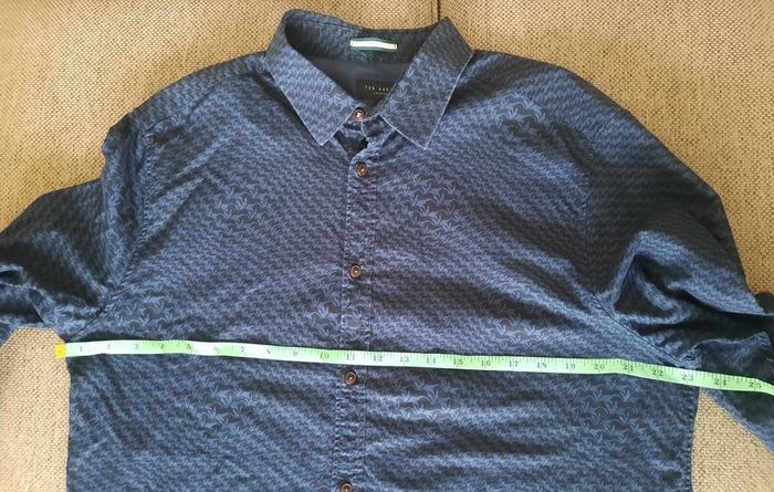 Ted Baker cotton long sleeve shirt in very good condition with no issues and has been dry cleaned see last two photos for exact measurements FREE STANDARD POSTAGE INCLUDED