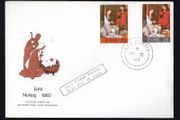 1983 Ireland Christmas Stamps P&amp;T First Day Cover (FDC) with Ros Comain (Roscommon) steel cancel and first day of Issue Slogan