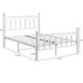 Double Bed Frame with Headboard and Footboard,Metal Platform Bed Frame Double Bed With Storage No Box Spring Needed,Strong Steel Slat Support/Mattress Base/White Image 2