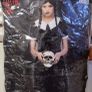 dress. Medium size, Gothic girl black and white velvet costume Image 2