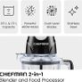 2-in-1 Food Processor and Portable Blender with 400W Motor, 2-Tiered Blade System, Ice Crusher - Ideal for Smoothies, Purees, Chopped Vegetables and More - Large and Small Jars, Pulse Function Image 6