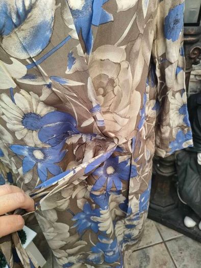 Blue and grey floral dress