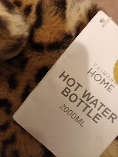 Leopard print hot water bottle