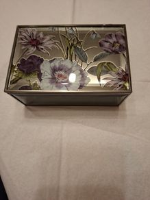 Glass Floral jewellery box
