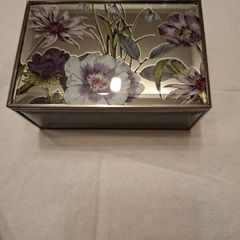 Glass Floral jewellery box