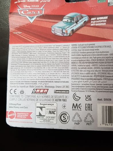 2022 Metal Disney Pixar Cars Andy Vaporlock HFB40