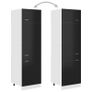 Refrigerator Cabinet High Gloss Black 60x57x207 cm Chipboard Image 2