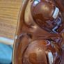 1970's Red and Brown drip glazed Egg Platter Image 5