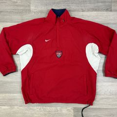 Vintage 90s Nike Team USA US Soccer Reversible Half Zip Reversible Jacket Mens Medium
