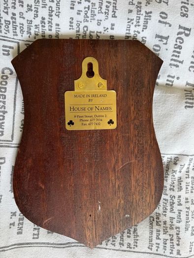 Barry Family Crest/ Coat of Arms Plaque