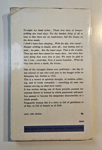 Days of Fear A Diary of Hunger Strike (1967) - Frank Gallagher - Vintage Mercier Paperback Book