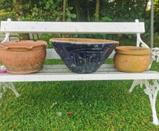 Selection of old terracotta pots