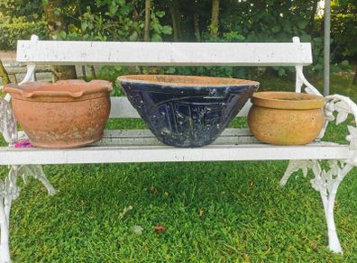 Selection of old terracotta pots