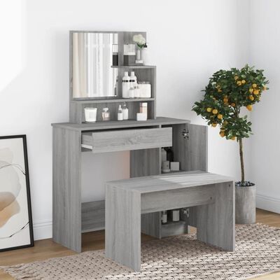 Dressing Table Set Grey Sonoma 86.5x35x136 cm (FREE SHIPPING)