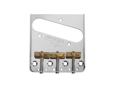 Wilkinson Bridge for Telecaster,  Compensated Brass Saddles, Dual Load (Chrome or Nickel)
