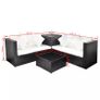 4 Piece Garden Lounge Set with Cushions Poly Rattan Black Image 6