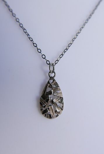 Vintage Sterling Silver 925 Drop Pendant Necklace length 15" - 1,9g